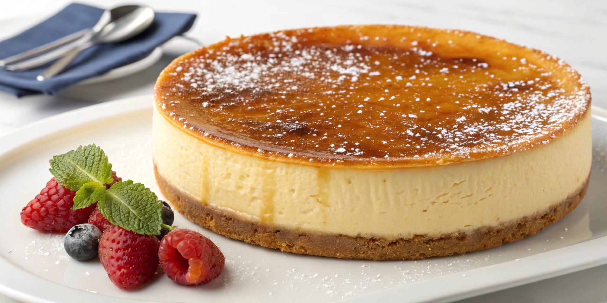 What is creme brulee cheesecake made of?