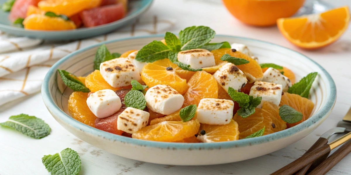 Mandarin orange salad with marshmallows