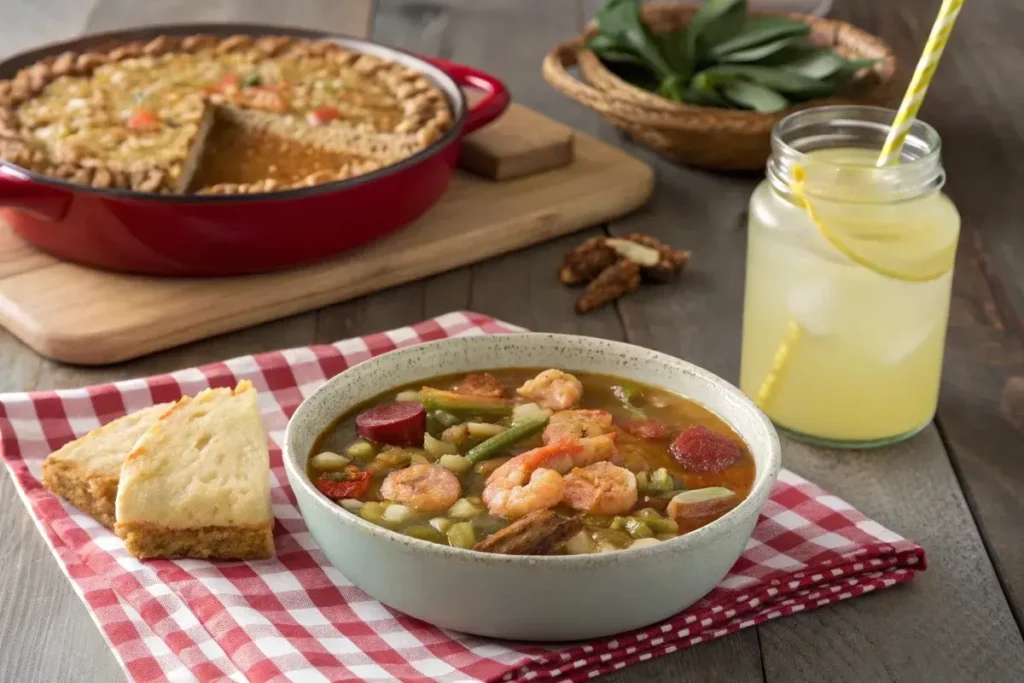 What type of dessert goes with gumbo?