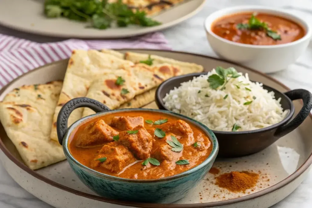 How many calories are in butter chicken vs tikka masala?