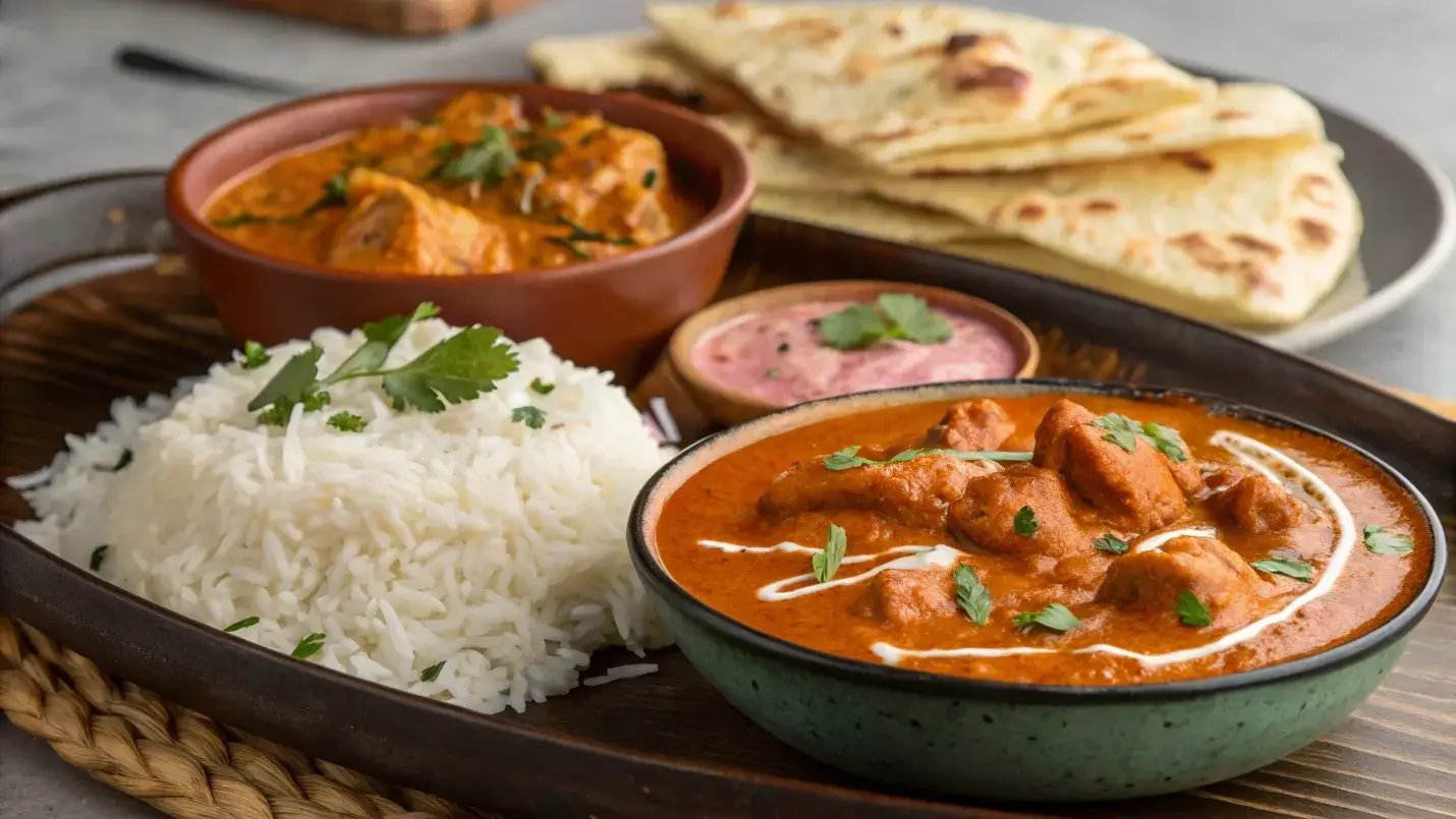 How many calories are in butter chicken vs tikka masala?