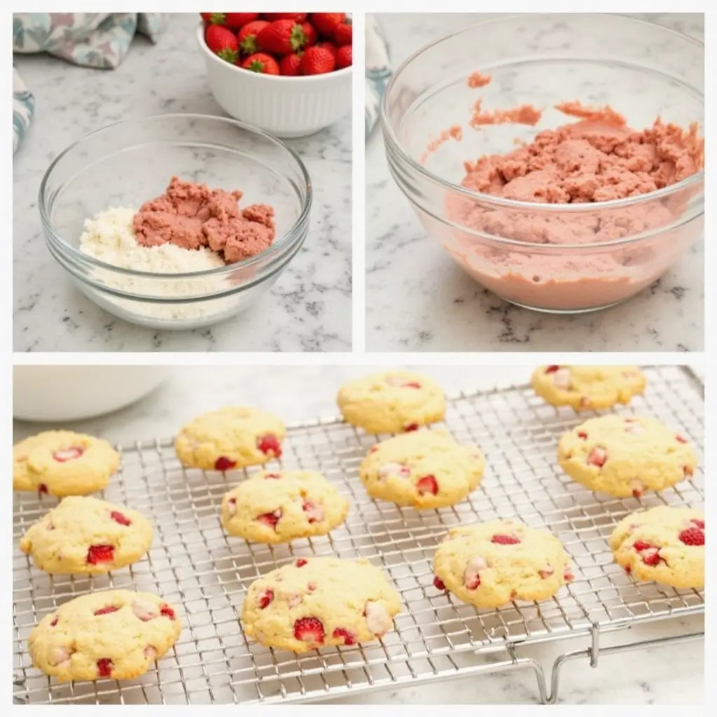 Strawberry Cake Cookies