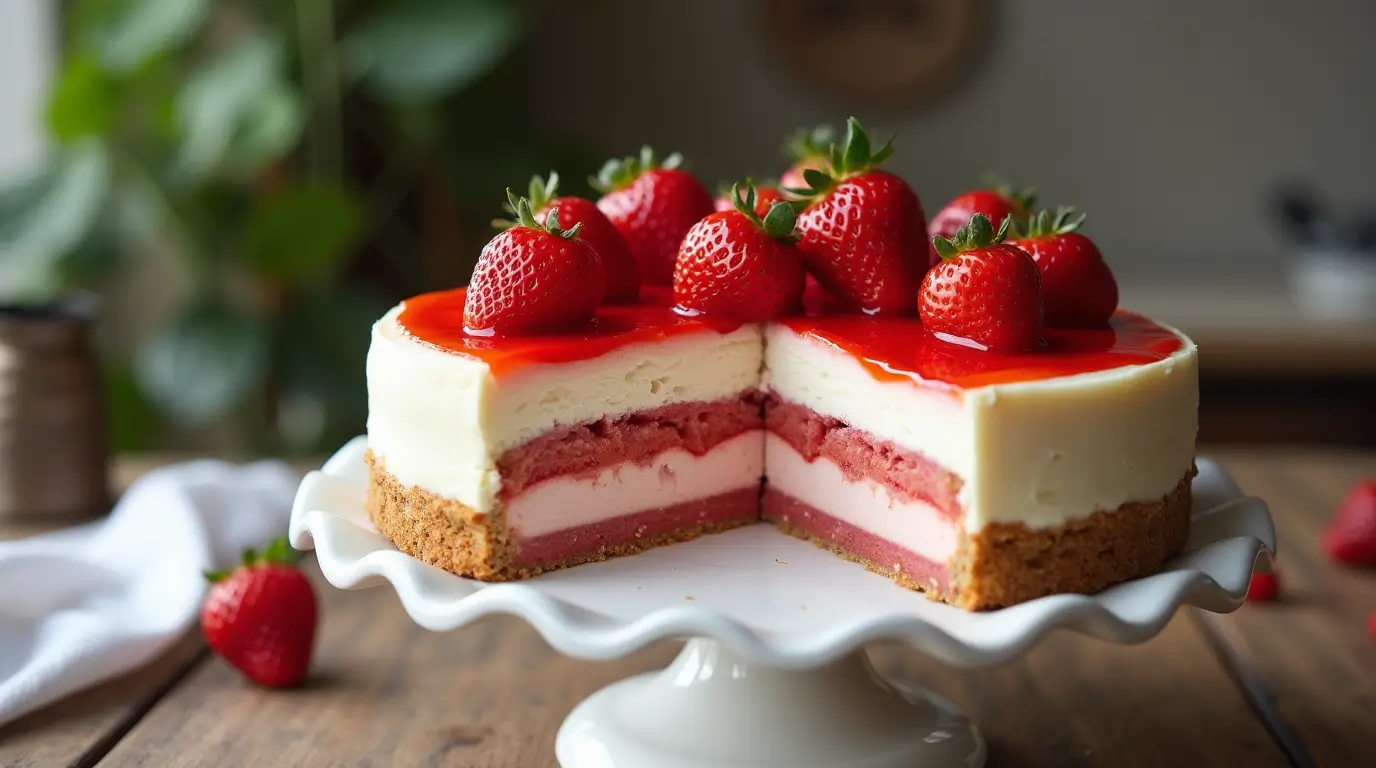 strawberry cheesecake cake recipe