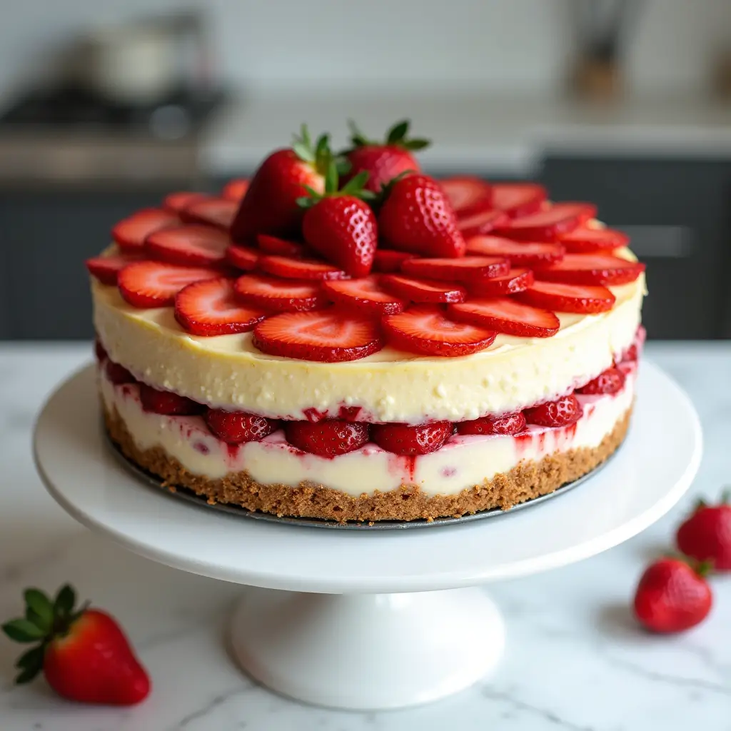 strawberry cheesecake cake recipe